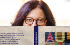 Marilina Di Cataldo e la copertina del libro A ciascuno il suo ordine